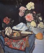 George Leslie Hunter Fruit and Flowers on a Draped Table Germany oil painting reproduction